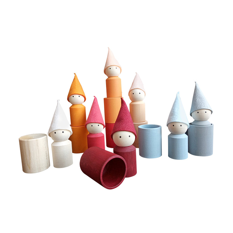 Colour Sorting Peg Dolls With Cups
