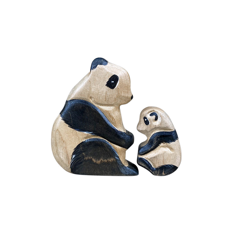 Wooden Panda Mum & Cub