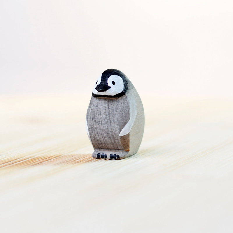 Wooden Penguin Chick Figure