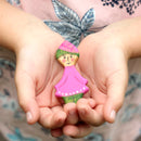 Wooden Gnome - Rose Girl