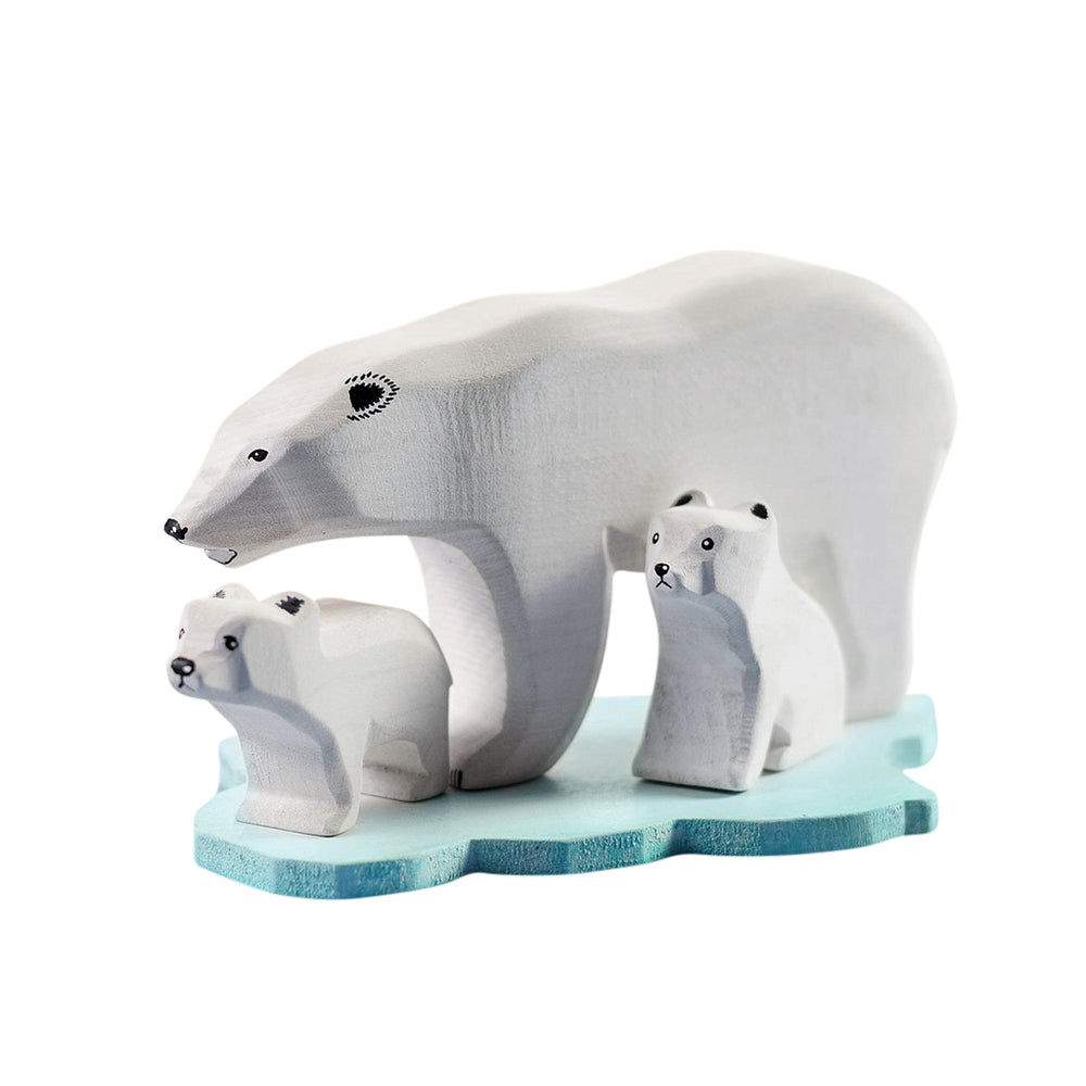 Wooden Polar Bear Set | Handmade Toys | Bumbu Toys Aus