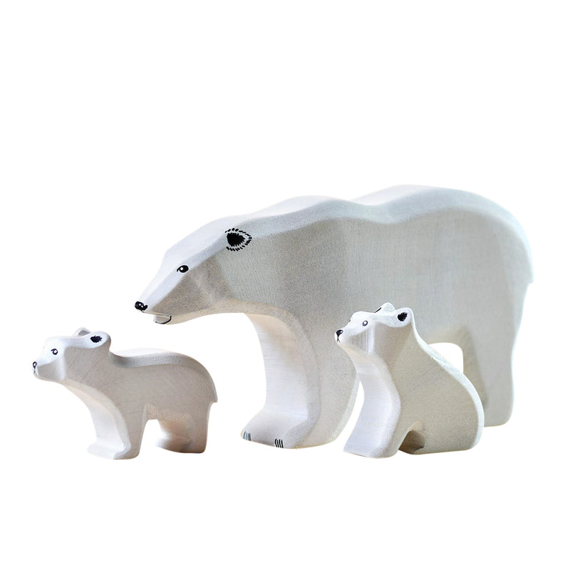 Wooden Polar Bear Figures