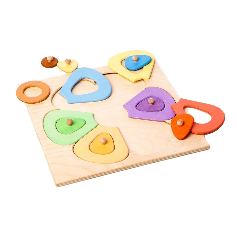 coloured wooden puzzle flower