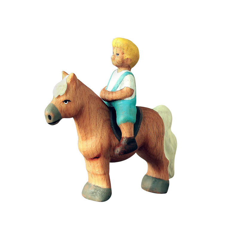Wooden Boy & Horse Set