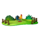 Wooden Rooster, Hen & Chick Set
