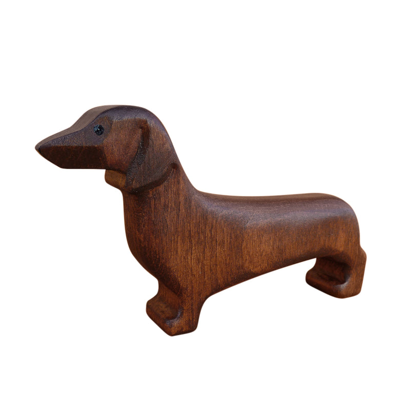 Wooden Dachshund Dog - Brown