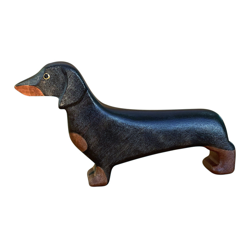 Wooden Dachshund Dog - Black & Tan