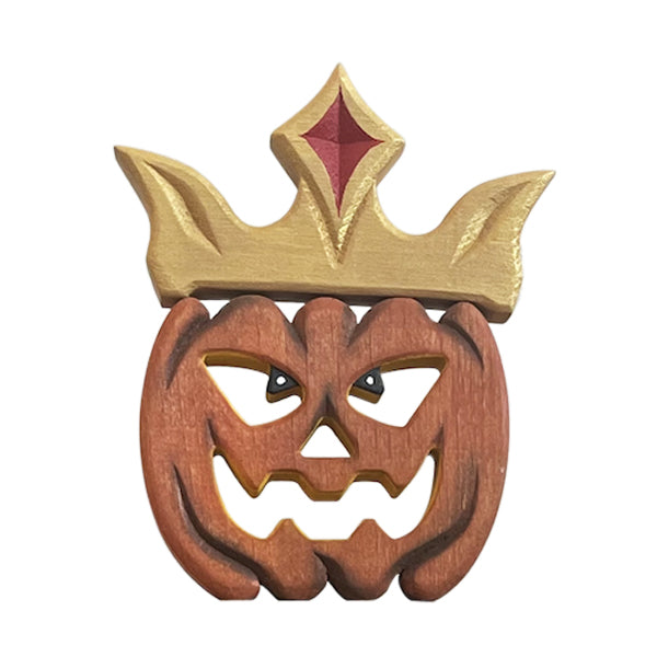 Large Wooden Scary Pumpkin - King