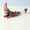 Wooden Eskimo With Sleigh and Dog Set