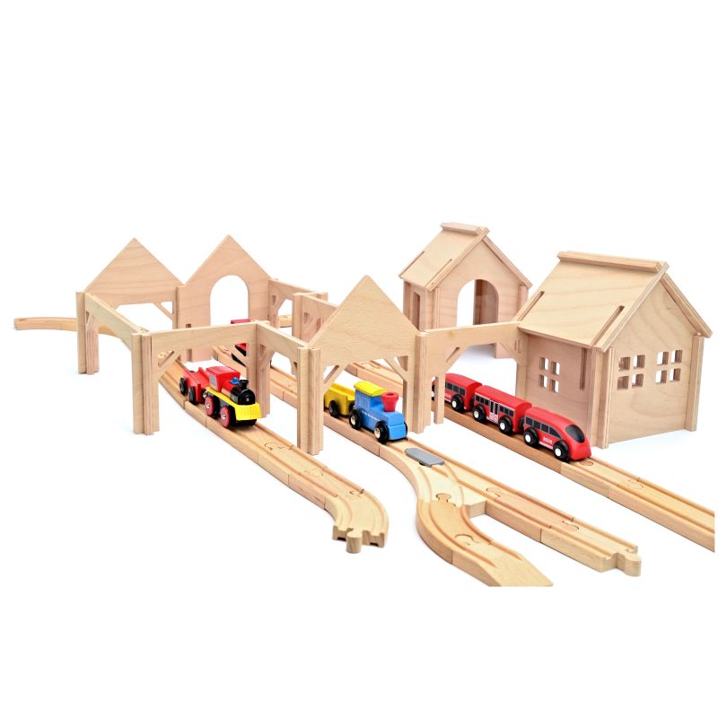 Wooden Train Station - Large Set