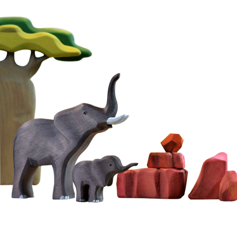 Extra Large Wooden Elephant Set