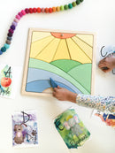 handmade wooden sun puzzle