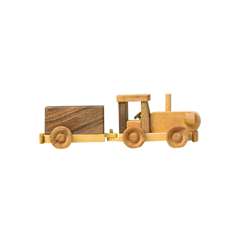 Wooden Tractor With Trailer - Isobel