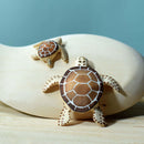 Wooden Turtle Mum & Hatchling - Brown