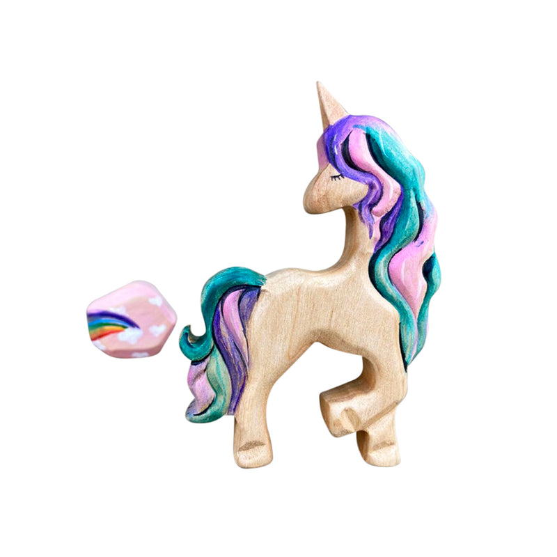 Wooden Toy Unicorn Figure