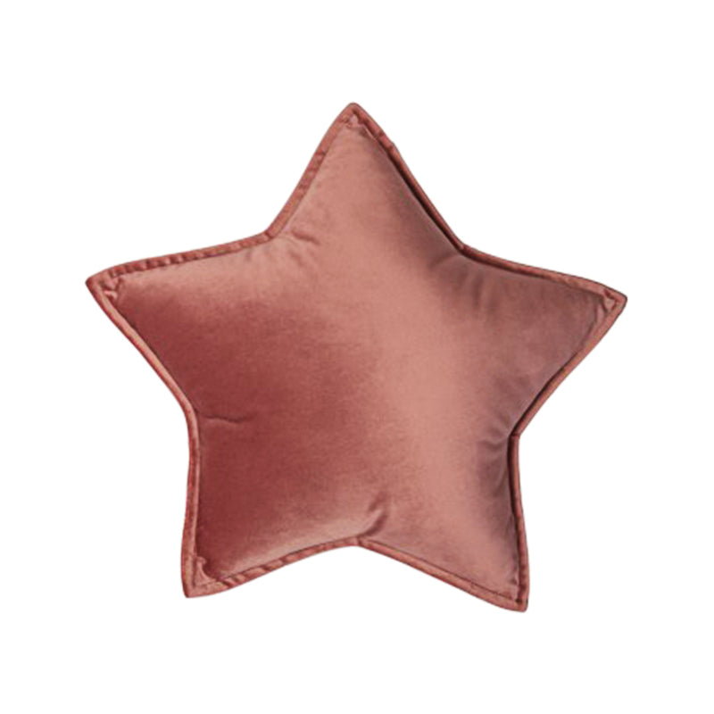 Large Velvet Star Pillow - Antique Rose