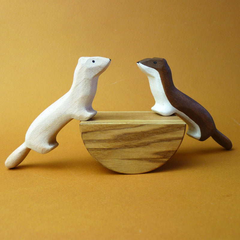 Wooden Toy Weasel Figures