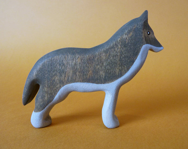 Wooden Wolf Figure