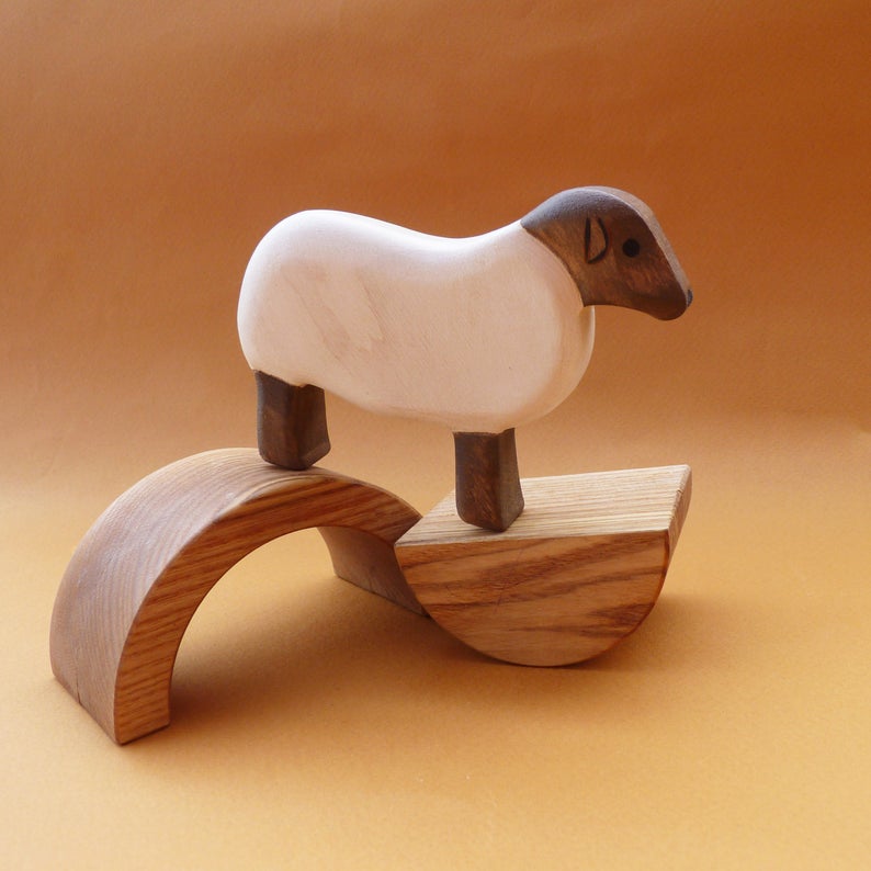 Wooden Toy Sheep Figure