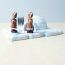 Wooden Eskimo Girls With Fish Set