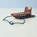 Wooden Eskimo With Sleigh and Dog Set