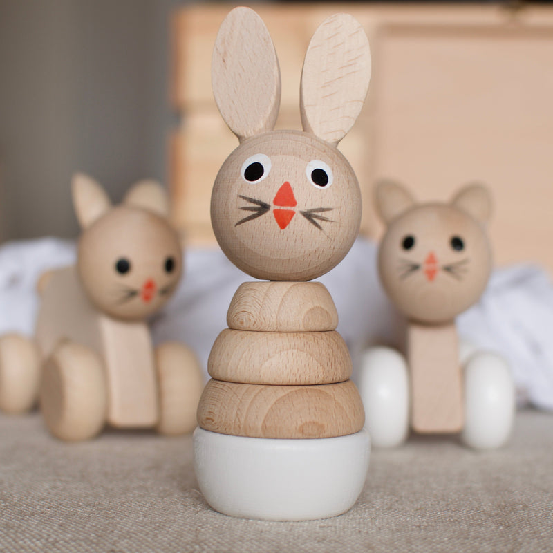 Wooden Rabbit Stacking Puzzle