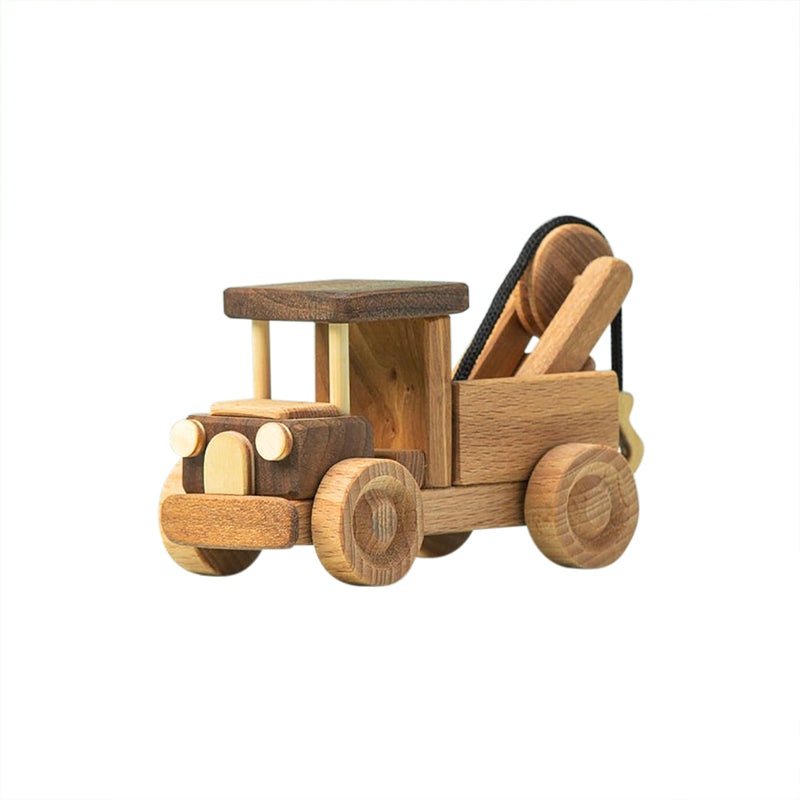 Wooden Toy Tow Truck