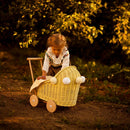 Wicker Dolls Pram - Lemon