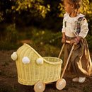 Wicker Dolls Pram - Lemon