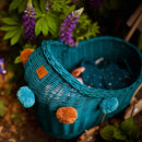 Wicker Dolls Pram - Turquoise