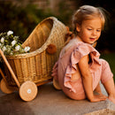 Wicker Dolls Pram - Gold