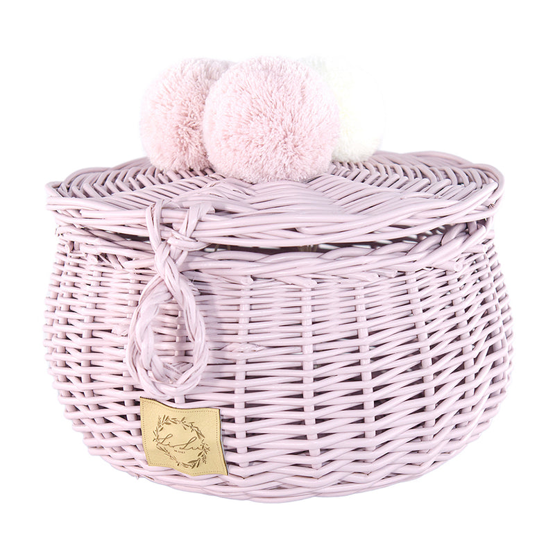 Wicker Basket Large - Dusty Pink