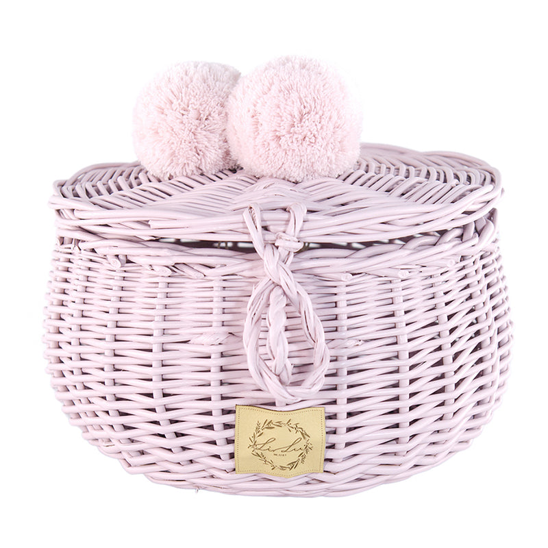 Wicker Basket Large - Dusty Pink