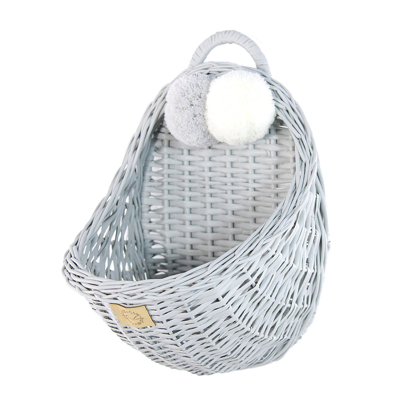 Wicker Wall Basket - Grey